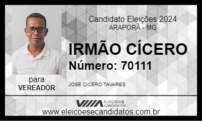 Candidato IRMÃO CÍCERO 2024 - ARAPORÃ - Eleições