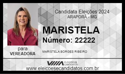 Candidato MARISTELA 2024 - ARAPORÃ - Eleições