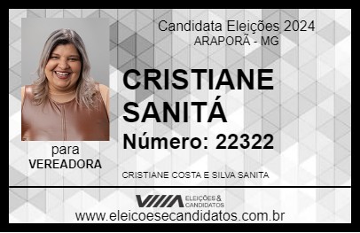 Candidato CRISTIANE SANITÁ 2024 - ARAPORÃ - Eleições