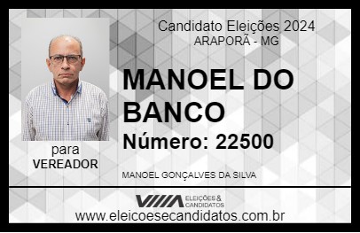 Candidato MANOEL DO BANCO 2024 - ARAPORÃ - Eleições