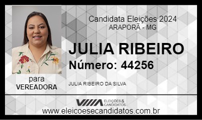 Candidato JULIA RIBEIRO 2024 - ARAPORÃ - Eleições