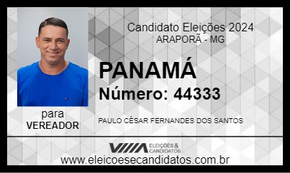 Candidato PANAMÁ 2024 - ARAPORÃ - Eleições