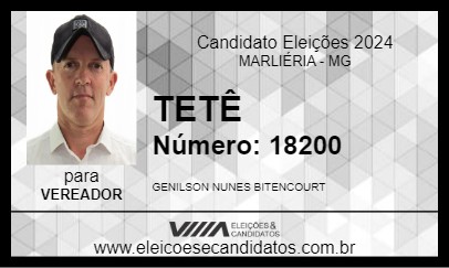 Candidato TETÊ 2024 - MARLIÉRIA - Eleições