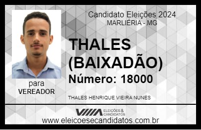 Candidato THALES (BAIXADÃO) 2024 - MARLIÉRIA - Eleições