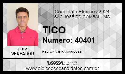 Candidato TICO 2024 - SÃO JOSÉ DO GOIABAL - Eleições