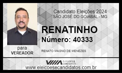 Candidato RENATINHO 2024 - SÃO JOSÉ DO GOIABAL - Eleições