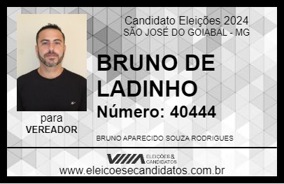 Candidato BRUNO DE LADINHO 2024 - SÃO JOSÉ DO GOIABAL - Eleições