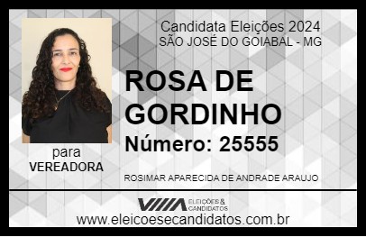 Candidato ROSA DE GORDINHO 2024 - SÃO JOSÉ DO GOIABAL - Eleições