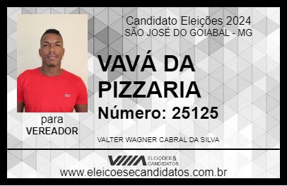 Candidato VAVÁ DA PIZZARIA 2024 - SÃO JOSÉ DO GOIABAL - Eleições