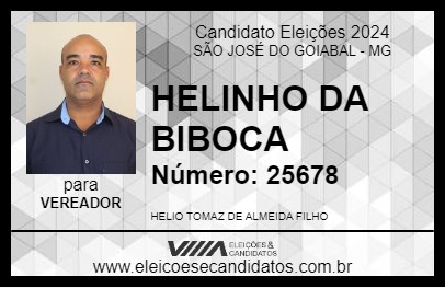 Candidato HELINHO DA BIBOCA 2024 - SÃO JOSÉ DO GOIABAL - Eleições