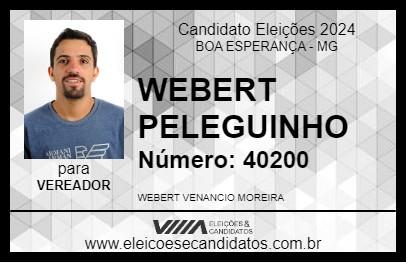 Candidato WEBERT PELEGUINHO 2024 - BOA ESPERANÇA - Eleições