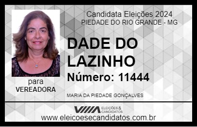 Candidato DADE DO LAZINHO 2024 - PIEDADE DO RIO GRANDE - Eleições