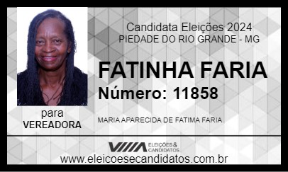 Candidato FATINHA FARIA 2024 - PIEDADE DO RIO GRANDE - Eleições