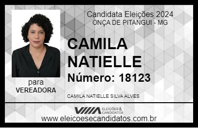 Candidato CAMILA NATIELLE 2024 - ONÇA DE PITANGUI - Eleições