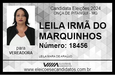 Candidato LEILA IRMÃ DO MARQUINHOS 2024 - ONÇA DE PITANGUI - Eleições