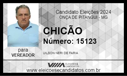 Candidato CHICÃO 2024 - ONÇA DE PITANGUI - Eleições