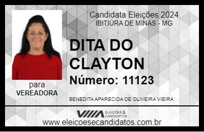 Candidato DITA DO CLAYTON 2024 - IBITIÚRA DE MINAS - Eleições