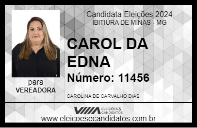 Candidato CAROL DA EDNA 2024 - IBITIÚRA DE MINAS - Eleições