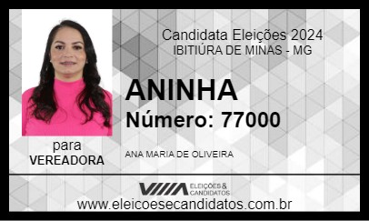 Candidato ANINHA 2024 - IBITIÚRA DE MINAS - Eleições