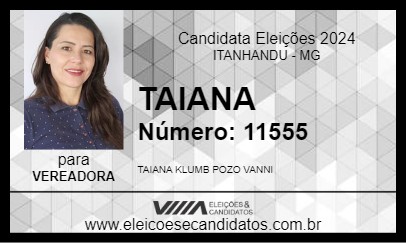 Candidato TAIANA 2024 - ITANHANDU - Eleições