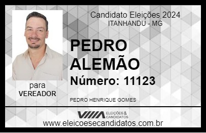 Candidato PEDRO ALEMÃO 2024 - ITANHANDU - Eleições