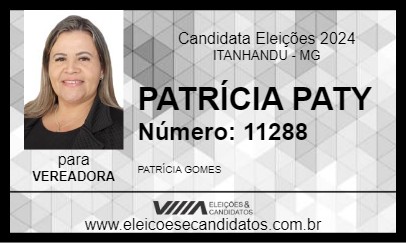 Candidato PATRÍCIA PATY 2024 - ITANHANDU - Eleições