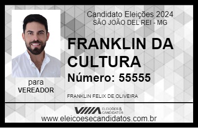 Candidato FRANKLIN DA CULTURA 2024 - SÃO JOÃO DEL REI - Eleições