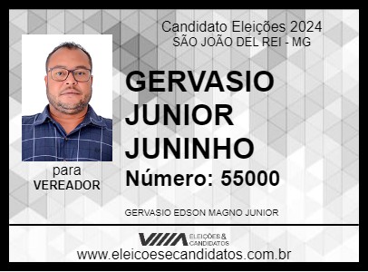 Candidato GERVASIO JUNIOR   JUNINHO 2024 - SÃO JOÃO DEL REI - Eleições