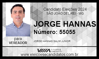 Candidato JORGE HANNAS 2024 - SÃO JOÃO DEL REI - Eleições