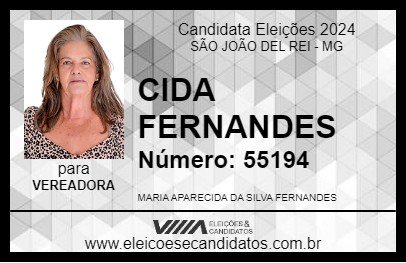 Candidato CIDA FERNANDES 2024 - SÃO JOÃO DEL REI - Eleições