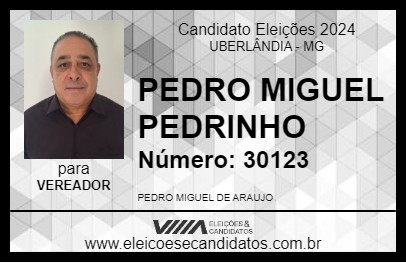 Candidato PEDRO MIGUEL PEDRINHO 2024 - UBERLÂNDIA - Eleições