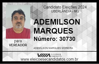 Candidato ADEMILSON MARQUES 2024 - UBERLÂNDIA - Eleições