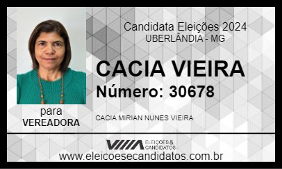 Candidato CACIA VIEIRA 2024 - UBERLÂNDIA - Eleições