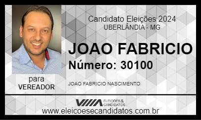 Candidato JOAO FABRICIO 2024 - UBERLÂNDIA - Eleições