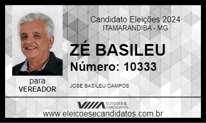 Candidato ZÉ BASILEU 2024 - ITAMARANDIBA - Eleições