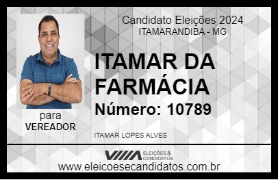 Candidato ITAMAR DA FARMÁCIA 2024 - ITAMARANDIBA - Eleições