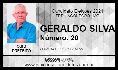 Candidato GERALDO SILVA 2024 - FREI LAGONEGRO - Eleições