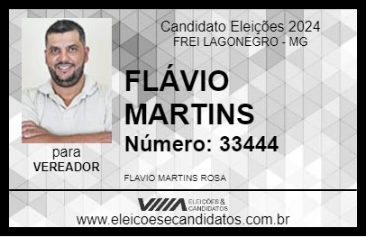 Candidato FLÁVIO MARTINS 2024 - FREI LAGONEGRO - Eleições