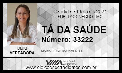 Candidato TÁ DA SAÚDE 2024 - FREI LAGONEGRO - Eleições