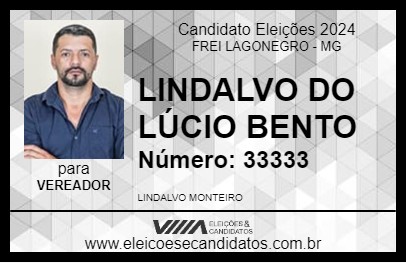 Candidato LINDALVO DO LÚCIO BENTO 2024 - FREI LAGONEGRO - Eleições