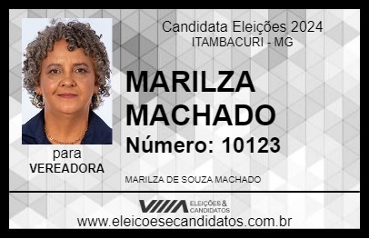 Candidato MARILZA MACHADO 2024 - ITAMBACURI - Eleições