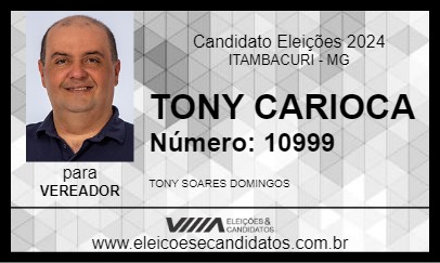 Candidato TONY CARIOCA 2024 - ITAMBACURI - Eleições