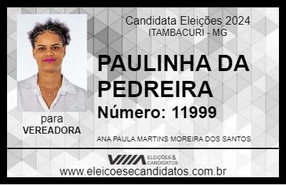 Candidato PAULINHA DA PEDREIRA 2024 - ITAMBACURI - Eleições