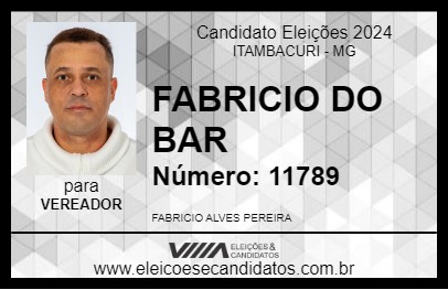 Candidato FABRICIO DO BAR 2024 - ITAMBACURI - Eleições