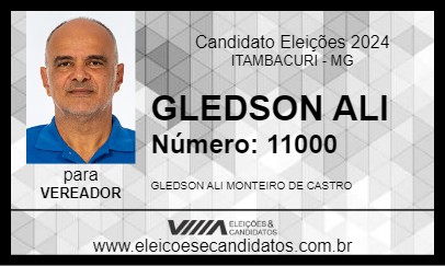 Candidato GLEDSON ALI 2024 - ITAMBACURI - Eleições