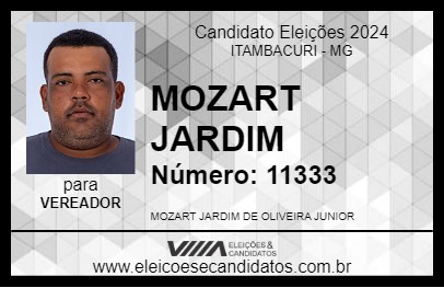 Candidato MOZART JARDIM 2024 - ITAMBACURI - Eleições