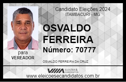 Candidato OSVALDO DA SAÚDE 2024 - ITAMBACURI - Eleições