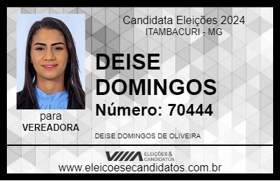 Candidato DEISE DOMINGOS 2024 - ITAMBACURI - Eleições