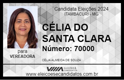 Candidato CÉLIA DO SANTA CLARA 2024 - ITAMBACURI - Eleições