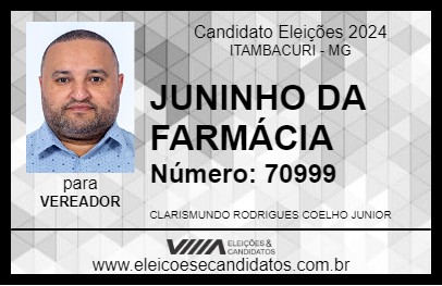 Candidato JUNINHO DA FARMÁCIA 2024 - ITAMBACURI - Eleições